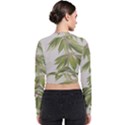 Watercolor Leaves Branch Nature Plant Growing Still Life Botanical Study Long Sleeve Zip Up Bomber Jacket View2