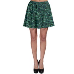 Squares Cubism Geometric Background Skater Skirt by Maspions