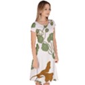 Nasturtium Flowers Plant Leaves Classic Short Sleeve Dress View3