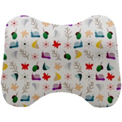 Snails Butterflies Pattern Seamless Head Support Cushion by Maspions