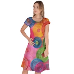 Colorful Abstract Patterns Classic Short Sleeve Dress by Maspions