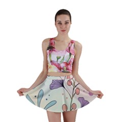 Flower Paint Flora Nature Plant Mini Skirt by Maspions