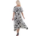 Seamless Pattern With Black White Doodle Dogs Cross Front Sharkbite Hem Maxi Dress View2