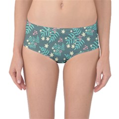 Illustration Pattern Seamless Mid-waist Bikini Bottoms by Maspions