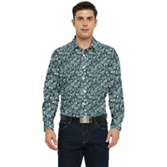 Blue Paisley Men s Long Sleeve  Shirt by DinkovaArt