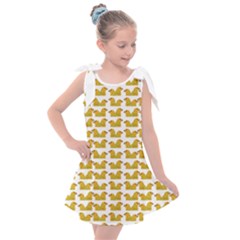 Little Bird Motif Pattern Wb Kids  Tie Up Tunic Dress by dflcprintsclothing