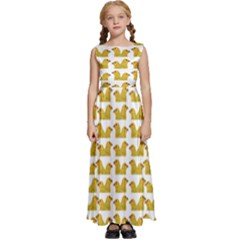 Little Bird Motif Pattern Wb Kids  Satin Sleeveless Maxi Dress by dflcprintsclothing