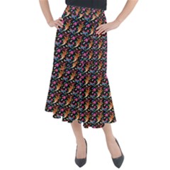 Beautiful Pattern Midi Mermaid Skirt by Sparkle