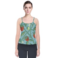 Spring Time Velvet Spaghetti Strap Top by AlexandrouPrints