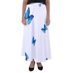 Butterfly-blue-phengaris Flared Maxi Skirt by saad11