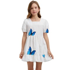 Butterfly-blue-phengaris Kids  Short Sleeve Dolly Dress by saad11