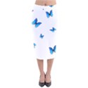 Butterfly-blue-phengaris Velvet Midi Pencil Skirt View1