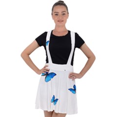 Butterfly-blue-phengaris Velvet Suspender Skater Skirt by saad11