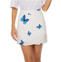 Butterfly-blue-phengaris Mini Front Wrap Skirt View1