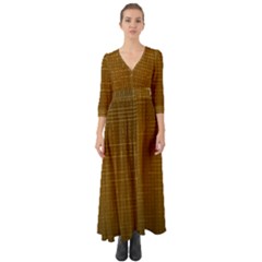 Anstract Gold Golden Grid Background Pattern Wallpaper Button Up Boho Maxi Dress by Maspions