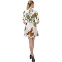 Nasturtium Flower Plant Leaves Belted Shirt Dress View2