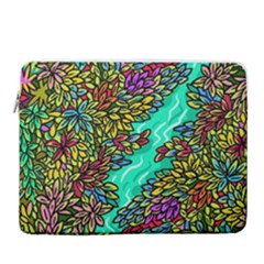 Background Leaves River Nature 16  Vertical Laptop Sleeve Case With Pocket