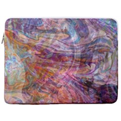 Spring Waves 17  Vertical Laptop Sleeve Case With Pocket by kaleidomarblingart