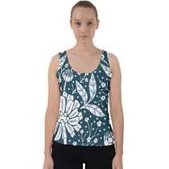 Spring Pattern Velvet Tank Top by AlexandrouPrints