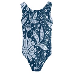 Spring Pattern Kids  Cut-out Back One Piece Swimsuit by AlexandrouPrints