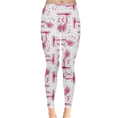 Fantasy Landscape Scene Sketchy Illustration Motif Pattern Wb Everyday Leggings  by dflcprintsclothing