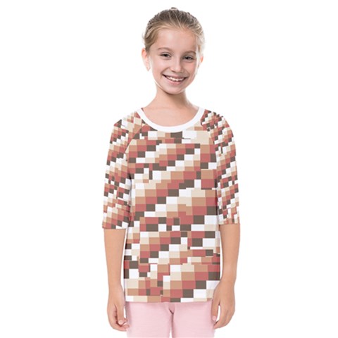 Chromaticmosaic Print Pattern Kids  Quarter Sleeve Raglan T-shirt by dflcprintsclothing