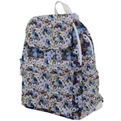 Blue Flowers Dark Blue Flowers Top Flap Backpack by DinkovaArt