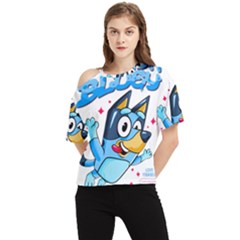 Super Bluey One Shoulder Cut Out T-shirt by avitendut