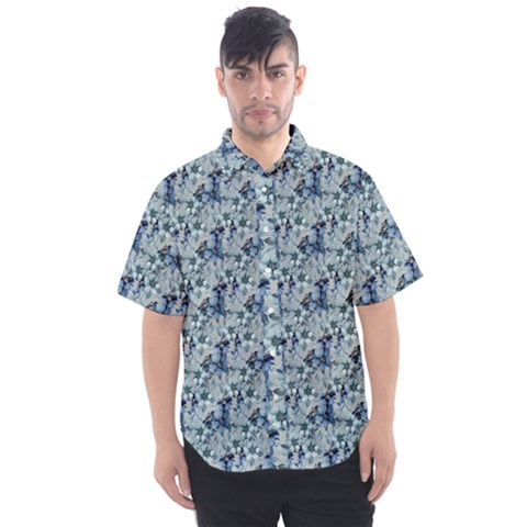 Blue Roses Men s Short Sleeve Shirt by DinkovaArt