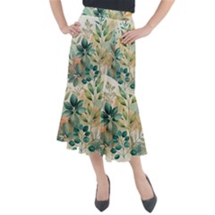 Flowers Spring Midi Mermaid Skirt by Maspions