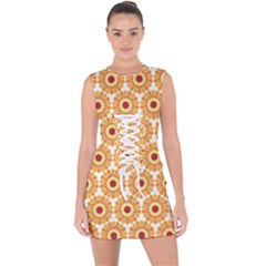 Pattern Shape Design Art Drawing Lace Up Front Bodycon Dress by Maspions