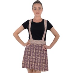 Mandala Flower 1 Mandala Flower  Velvet Suspender Skater Skirt by DinkovaArt