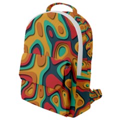 Paper Cut Abstract Pattern Flap Pocket Backpack (small) by Maspions