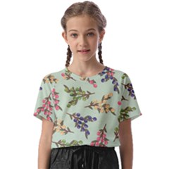 Berries Flowers Pattern Print Kids  Basic T-shirt