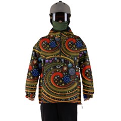 Swirl Vortex Emoji Cyclone Motion Art Men s Ski And Snowboard Waterproof Breathable Jacket by Paksenen