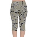 Sketchy abstract artistic print design Velvet Capri Leggings  View2