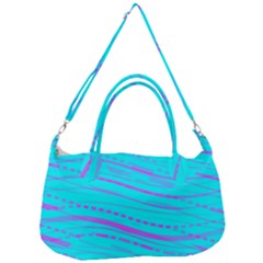 Wave Stripe Pattern Design Aqua Removable Strap Handbag by Ndabl3x