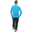 Wave Stripe Pattern Design Aqua Men s Pique Long Sleeve T-Shirt View2