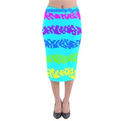 Abstract Design Pattern Velvet Midi Pencil Skirt by Ndabl3x