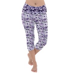 Purple Roses 1 Purple Roses Lightweight Velour Capri Yoga Leggings by DinkovaArt