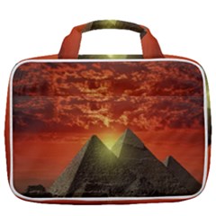 Pyramids Egypt Monument Landmark Sunrise Sunset Egyptian Travel Toiletry Bag With Hanging Hook by Proyonanggan