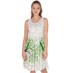 Leafy Dress Knee Length Skater Dress With Pockets by JazzerSci