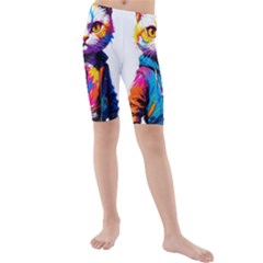 Wild Cat Kids  Mid Length Swim Shorts by Sosodesigns19