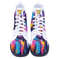 Wild Cat Kid s High-top Canvas Sneakers by Sosodesigns19