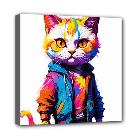 Wild Cat Mini Canvas 8  X 8  (stretched) by Sosodesigns19