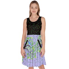 Leafy Blue Bird Dress Black Top Purple Skirt  by JazzerSci