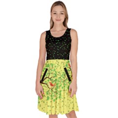 Leafy Sparrow Dress Black Top Yellow Skirt  by JazzerSci