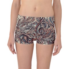 Paisley Print Musical Notes5 Boyleg Bikini Bottoms by RiverRootz