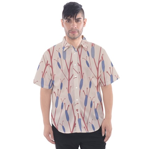 Abstract Pattern Floral Branches Men s Short Sleeve Shirt by Ndabl3x