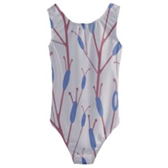 Abstract Pattern Floral Branches Kids  Cut-out Back One Piece Swimsuit by Ndabl3x